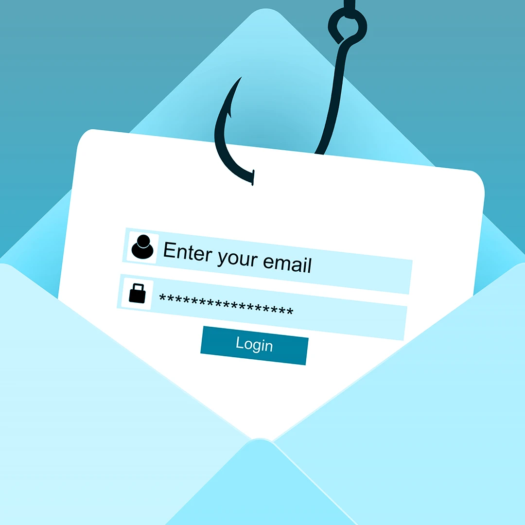 An illustration of a phisher gaining access to an online account